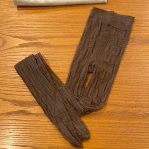FENDI Beige Nylon Stockings Size III